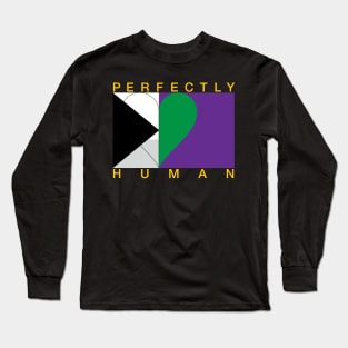 Perfectly Human - Demiromantic/Demisexual Pride Flag Long Sleeve T-Shirt